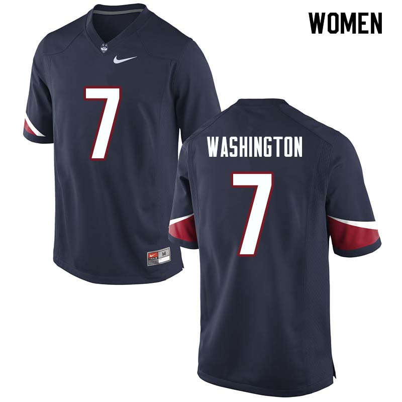 Women #7 Marvin Washington Uconn Huskies College Football Jerseys Sale-Navy